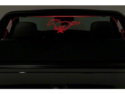 Wind Deflector with Running Pony; Red (15-23 Mustang Fastback)