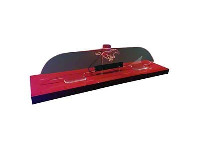 Wind Deflector with Running Pony; Red (11-14 Mustang Convertible)
