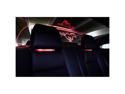 Wind Deflector with Running Pony; Red (11-14 Mustang Coupe)