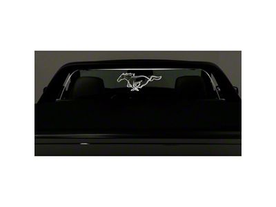 Wind Deflector with Running Pony; Clear; White Lighting Kit (15-23 Mustang Fastback)