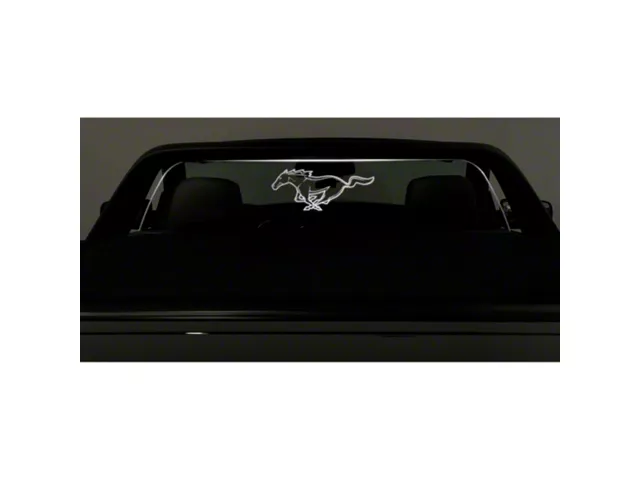 Wind Deflector with Running Pony; White (15-23 Mustang Fastback)
