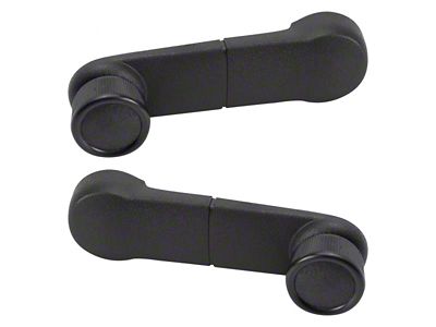 Window Crank Handles; Black (87-93 Mustang)