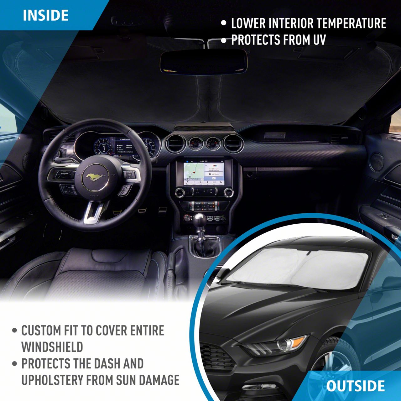 Mustang Windshield Sun Shade (15-23 Mustang) - Free Shipping