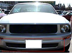 Wire Mesh Lower Bumper Grille Overlay; Black (05-09 Mustang V6)