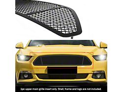 Wire Mesh Upper Grille Overlay; Black (15-17 Mustang V6)