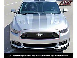 Wire Mesh Upper Grille Overlay with Emblem Hole; Black (15-17 Mustang GT)