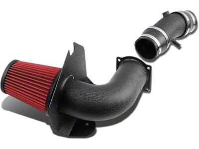 Aluminum Cold Air Intake with Red Filter and Heat Shield; Black (94-95 Mustang GT, Cobra)