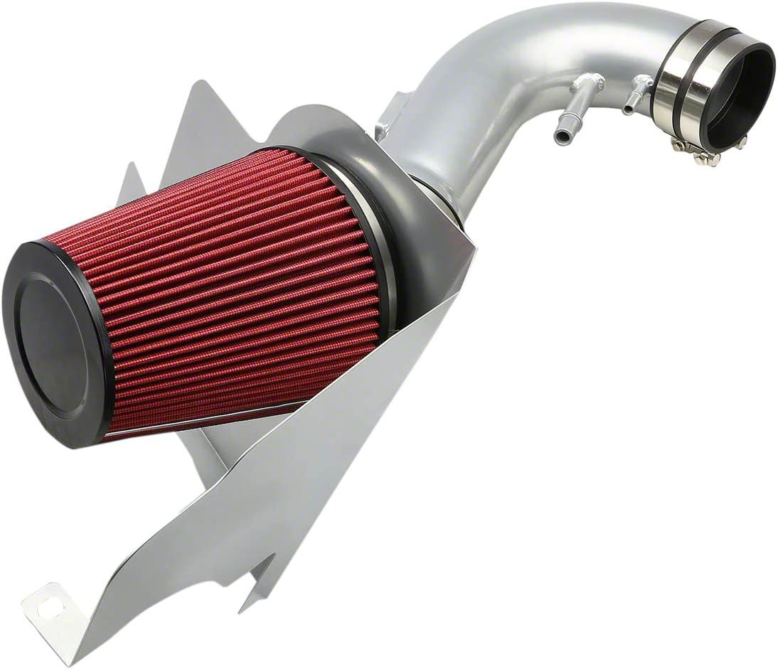 Mustang Aluminum Cold Air Intake with Red Filter and Heat Shield