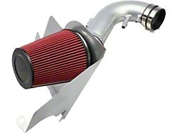 Aluminum Cold Air Intake with Red Filter and Heat Shield; Silver (11-14 Mustang GT)