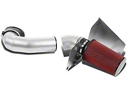 Aluminum Cold Air Intake with Red Filter and Heat Shield; Silver (05-09 Mustang GT)