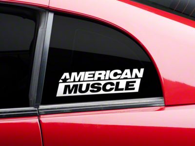 SEC10 AmericanMuscle Quarter Window Decal; White (79-23 Mustang)