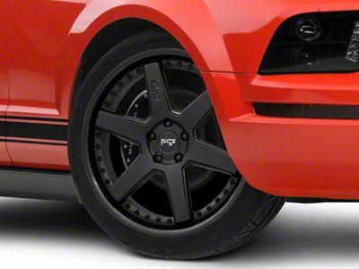 Niche Altair Gloss Black with Matte Black Lip Wheel; 20x9; 25mm Offset (05-09 Mustang)