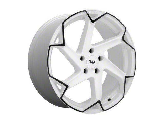 Niche Flash Gloss White with Black Wheel; 20x9 (05-09 Mustang)