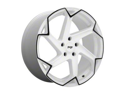 Niche Flash Gloss White with Black Wheel; 20x9 (05-09 Mustang)