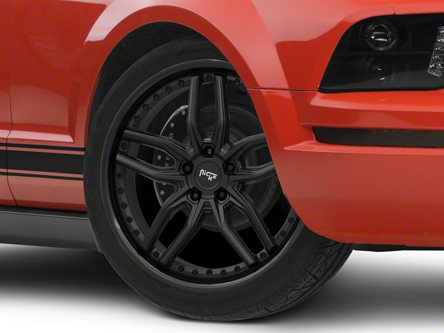 Niche Methos Gloss Black with Matte Black Lip Wheel; 20x9 (05-09 Mustang)