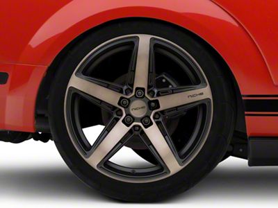 Niche Teramo Matte Black with Double Dark Tint Face Wheel; Rear Only; 20x11; 45mm Offset (05-09 Mustang)