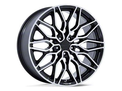 Niche Calabria 5 Gloss Black Machined Wheel; Rear Only; 22x10.5 (06-10 RWD Charger)