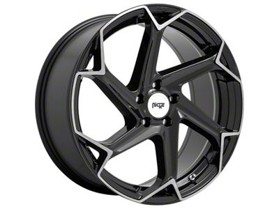 Niche Flash Gloss Black Brushed Wheel; Rear Only; 20x10.5 (06-10 RWD Charger)