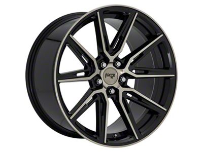Niche Gemello Gloss Machined Double Dark Tint Wheel; Rear Only; 20x10.5; 20mm Offset (06-10 RWD Charger)