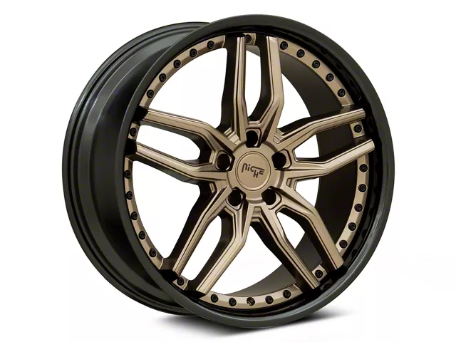 Niche Methos Matte Bronze with Black Bead Ring Wheel; 20x9 (06-10 RWD Charger)