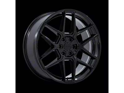 Niche Rise Gloss Black Wheel; Rear Only; 22x10.5; 18mm Offset (06-10 RWD Charger)