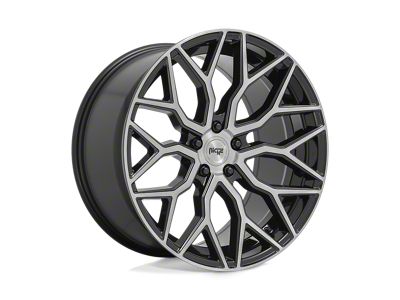 Niche Mazzanti Gloss Black Brushed Face Wheel; 22x10; 30mm Offset (10-15 Camaro, Excluding ZL1)