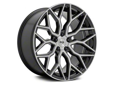 Niche Mazzanti Gloss Black Brushed Face Wheel; Rear Only; 20x10.5; 35mm Offset (10-15 Camaro)