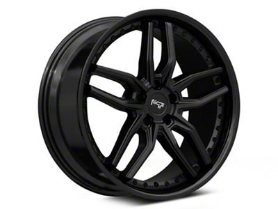 Niche Methos Gloss Black with Matte Black Lip Wheel; 20x9; 35mm Offset (10-15 Camaro)