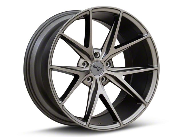 Niche Misano Matte Gunmetal Wheel; Rear Only; 20x10.5 (10-15 Camaro)