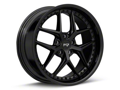 Niche Vice Gloss Black with Matte Black Lip Wheel; 20x9; 35mm Offset (10-15 Camaro)
