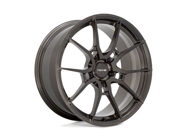 Niche Kanan Brushed Candy Smoke Wheel; Rear Only; 20x10 (10-14 Mustang)