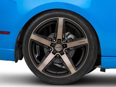 Niche Teramo Matte Black with Double Dark Tint Face Wheel; Rear Only; 20x11; 45mm Offset (10-14 Mustang)