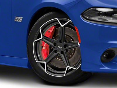 Niche Arrow Gloss Black with Brushed Face Wheel; 20x9; 18mm Offset (11-23 RWD Charger)