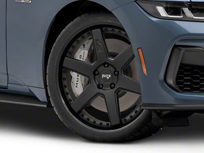 Niche Altair Gloss Black with Matte Black Lip Wheel; 20x9; 25mm Offset (24-25 Mustang)