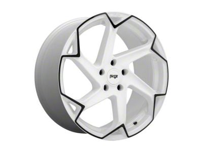 Niche Flash Gloss White with Black Wheel; 20x9 (2024 Mustang)