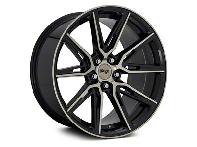 Niche Gemello Gloss Black Machined Double Dark Tint Wheel; 20x9 (2024 Mustang)