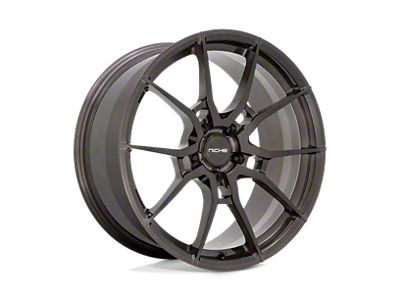 Niche Kanan Brushed Candy Smoke Wheel; Rear Only; 20x10; 38mm Offset (24-25 Mustang)