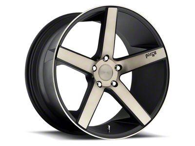 Niche Milan Matte Black Machined with Dark Tint Wheel; 20x8.5; 45mm Offset (24-26 Mustang)