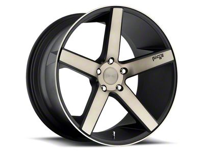 Niche Milan Matte Black Machined with Dark Tint Wheel; 20x8.5 (2024 Mustang)