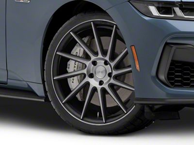 Niche Surge Double Dark Directional Wheel; Passenger Side; 20x8.5 (2024 Mustang)