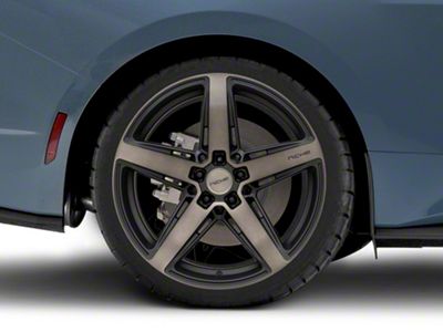 Niche Teramo Matte Black with Double Dark Tint Face Wheel; Rear Only; 20x11; 45mm Offset (24-25 Mustang)