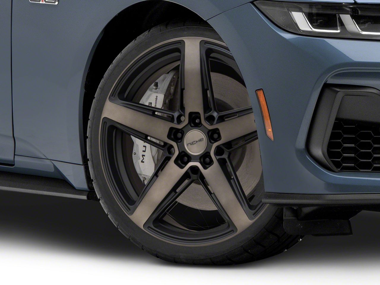 Niche Mustang Teramo Matte Black with Double Dark Tint Face Wheel; 20x9 ...