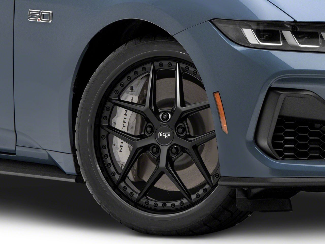 Niche Mustang Vice Gloss Black with Matte Black Lip Wheel; 20x9