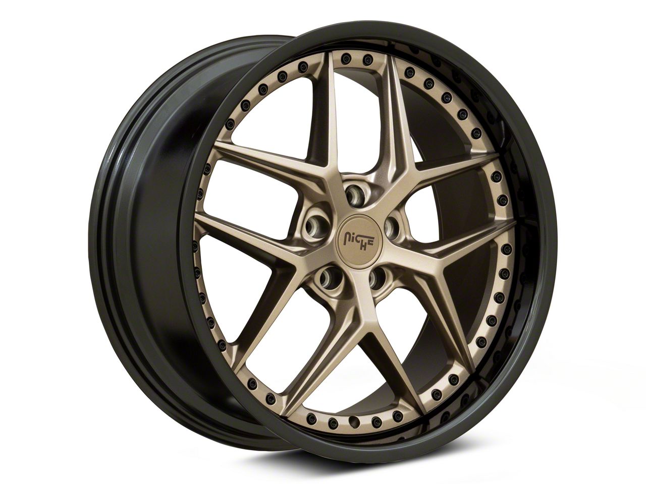 Niche Mustang Vice Matte Bronze Black Bead Ring Wheel; 20x9 Niche Mustang Vice Matte Bronze Black Bead Ring Wheel; 20x9