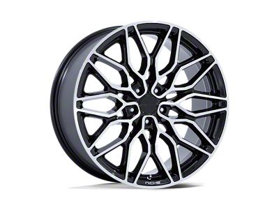 Niche Calabria 5 Gloss Black Machined Wheel; 20x9; 27mm Offset (16-24 Camaro, Excluding SS w/ 6-Piston Front Calipers & ZL1)