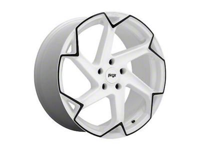 Niche Flash Gloss White with Black Wheel; 20x9; 35mm Offset (16-24 Camaro)