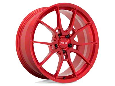 Niche Kanan Brushed Candy Red Wheel; Rear Only; 20x11.5; 52mm Offset (16-24 Camaro, Excluding ZL1)