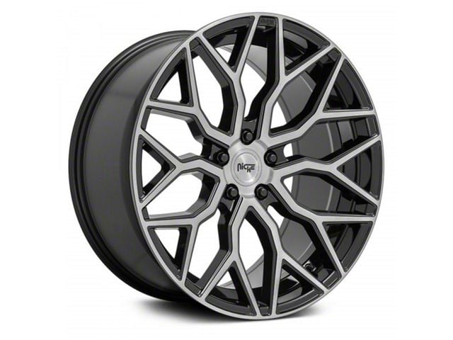 Niche Mazzanti Gloss Black Brushed Face Wheel; 20x9 (16-24 Camaro)