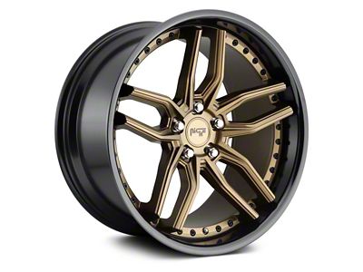Niche Methos Matte Bronze with Black Bead Ring Wheel; Rear Only; 20x10; 45mm Offset (16-24 Camaro, Excluding ZL1)