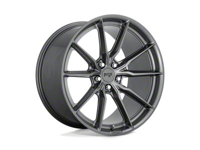 Niche Rainier Matte Anthracite Wheel; Rear Only; 22x10.5; 40mm Offset (16-24 Camaro, Excluding SS w/ 6-Piston Front Calipers & ZL1)